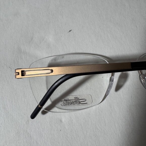 Silhouette Rimless Eyeglasses Gold & Black Frame Only Unisex Titanium 4412 52-17 - Picture 13 of 14